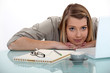 Woman lying on a table