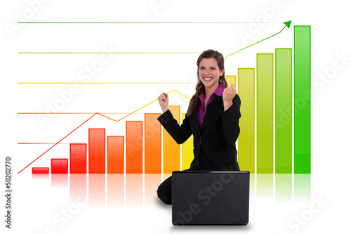 Photo: Businesswoman had made a profit Businesswoman had made a profit