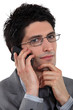 young businessman talking on his cell