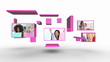 Shopping with friends montage with copy space at end
