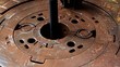 Rotary table while drilling oil well and pipe being rotated