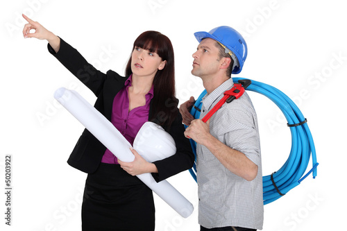Photo: An architect and her plumber An architect and her plumber