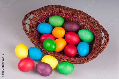 Photo: Easter eggs in a panier Easter eggs in a panier