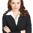 Portrait of smiling businesswoman, isolated