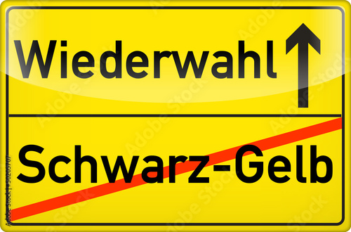 Illustration: Schwarz-Gelb / Wiederwahl Schwarz-Gelb / Wiederwahl