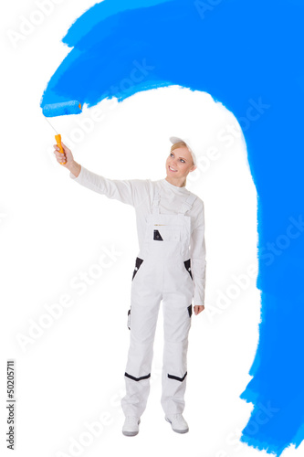 Photo: Professional young painter woman Professional young painter woman