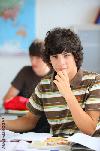 Photo: Teenage student in a classroom Teenage student in a classroom