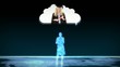Digital figurines revealing graduate students into clouds