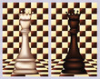 White and Black Chess Queen,  vector illustration