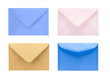 set of blank envelopes isolated on white background