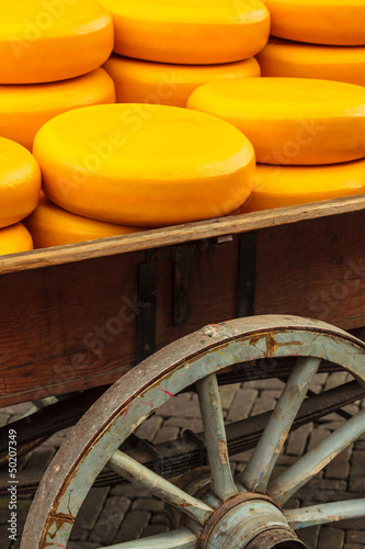 Photo: Old wagon filled with Dutch cheese Old wagon filled with Dutch cheese