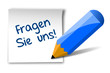 Vektor: Fragen Sie uns! Notiz, vektor Fragen Sie uns! Notiz, vektor
