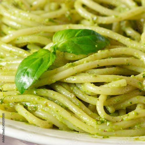 Photo: Pesto spaghetti. Pesto spaghetti.
