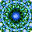 Colorful fractal smoke pattern, kaleidoscope forms