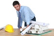 Architect getting ready to present his new model