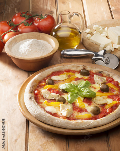 Photo: Pizza with ingredients Pizza with ingredients