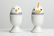 Boiled egg chickens in egg cups