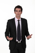 businessman looking lost and confused