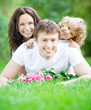 Family having fun outdoors