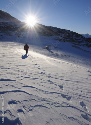 Photo: Hiker in the snow Hiker in the snow