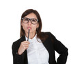 Businesswoman Holding Pencil