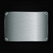 Metal texture plate with screws, vector illustration