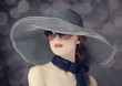 Fashion women in wide hat
