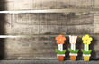 Flowers in a pot on wooden background