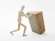 Wooden man and book