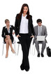 Confident businesswoman waiting with others