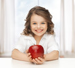 girl with red apple