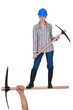 Woman with pick axe