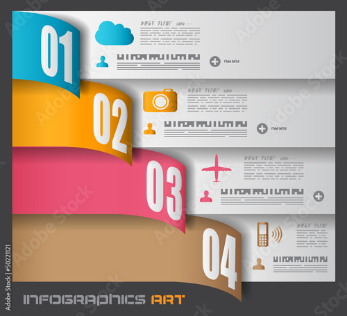 Vector: Infographic design template with paper tags. Infographic design template with paper tags.