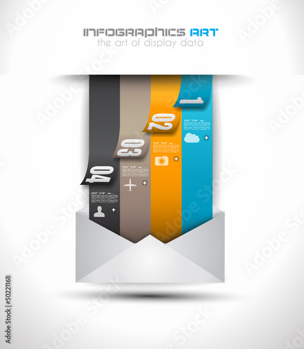 Vector: Infographic design template with paper tags. Infographic design template with paper tags.