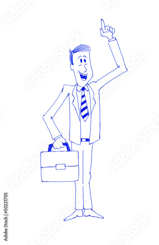 Illustration: Enthusiastic businessman Enthusiastic businessman
