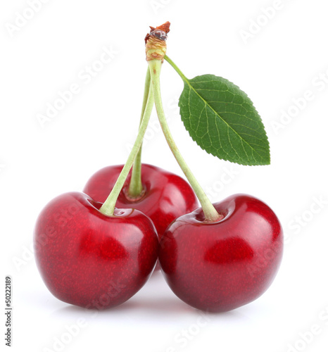 Photo: Cherry with leaf Cherry with leaf