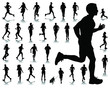 Silhouettes and shadows of running-vector