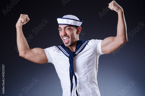Photo: Male sailor in studio shooting Male sailor in studio shooting