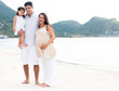 Beautiful family at the beach