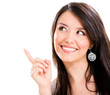 Woman pointing a great idea