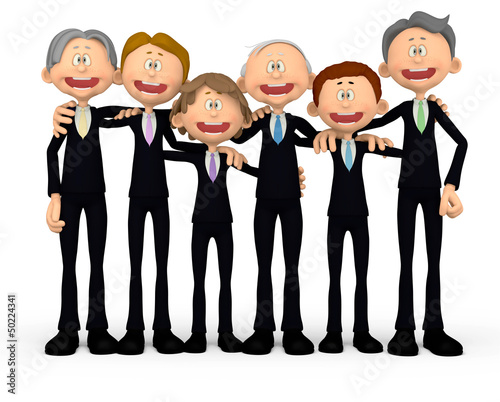 Illustration: 3D Group of business men 3D Group of business men
