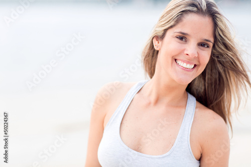 Photo: Beautiful woman at the beach Beautiful woman at the beach