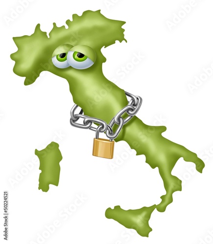 Illustration: italia incatenata italia incatenata