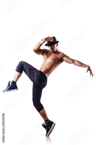 Photo: Nude dancer isolated on the white Nude dancer isolated on the white