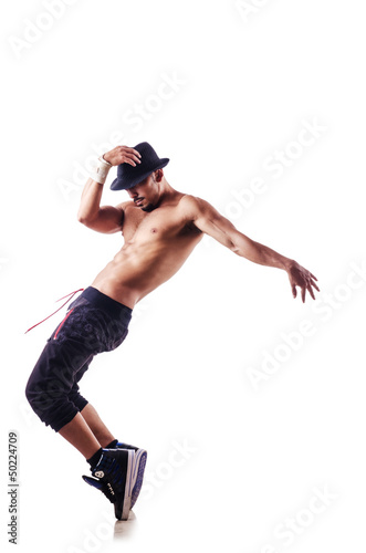 Photo: Nude dancer isolated on the white Nude dancer isolated on the white