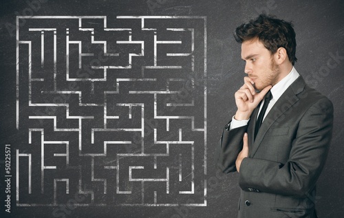 Photo: Businessman seek the solution Businessman seek the solution