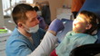 little girl in the dentist. Girl crying in pain