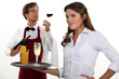 Wine waiter and waitress