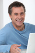 Man using a laptop computer
