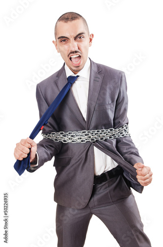 Photo: Arrested businessman in studio shooting Arrested businessman in studio shooting